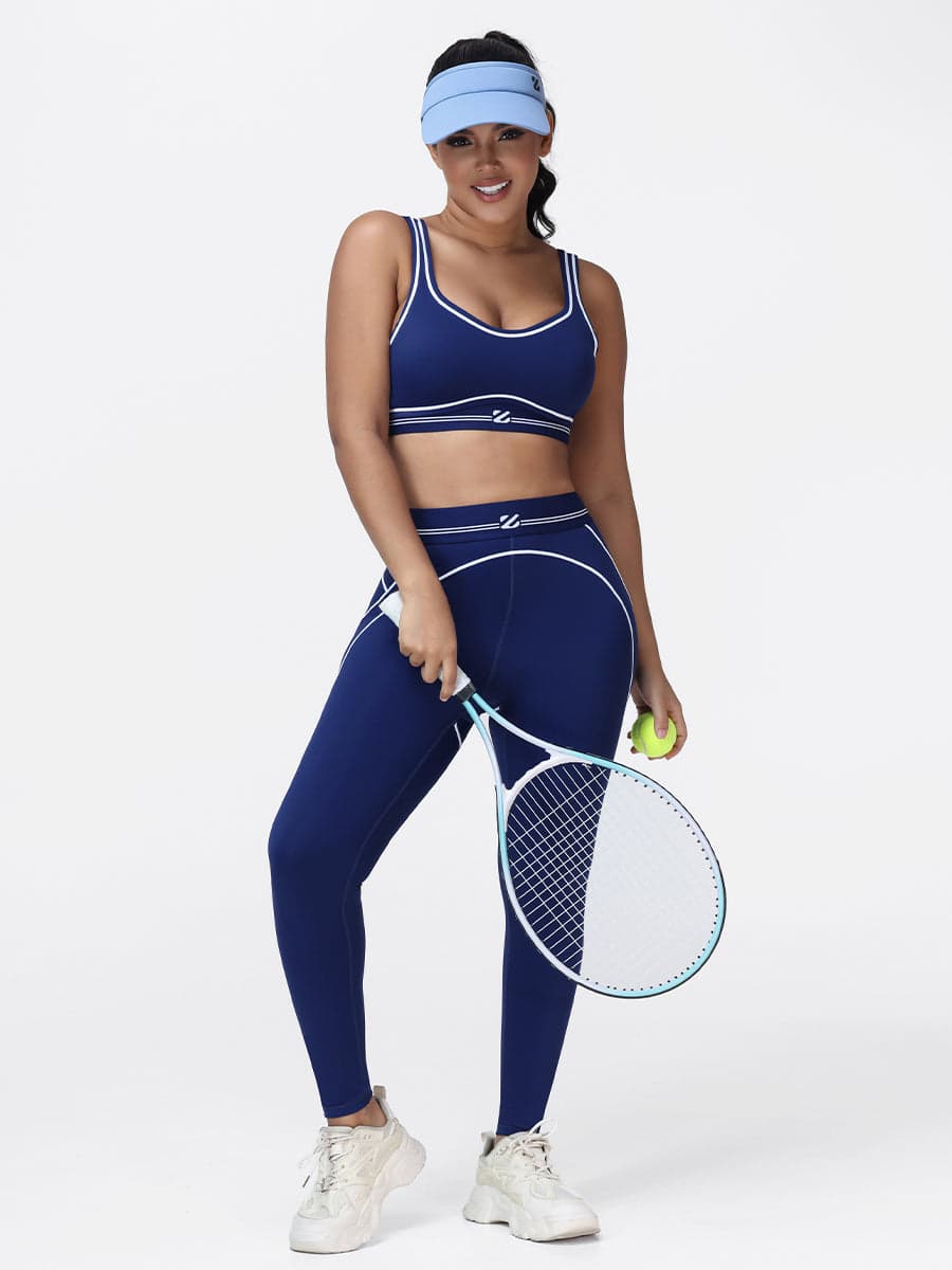 Contrast Piping Gym Set for Women