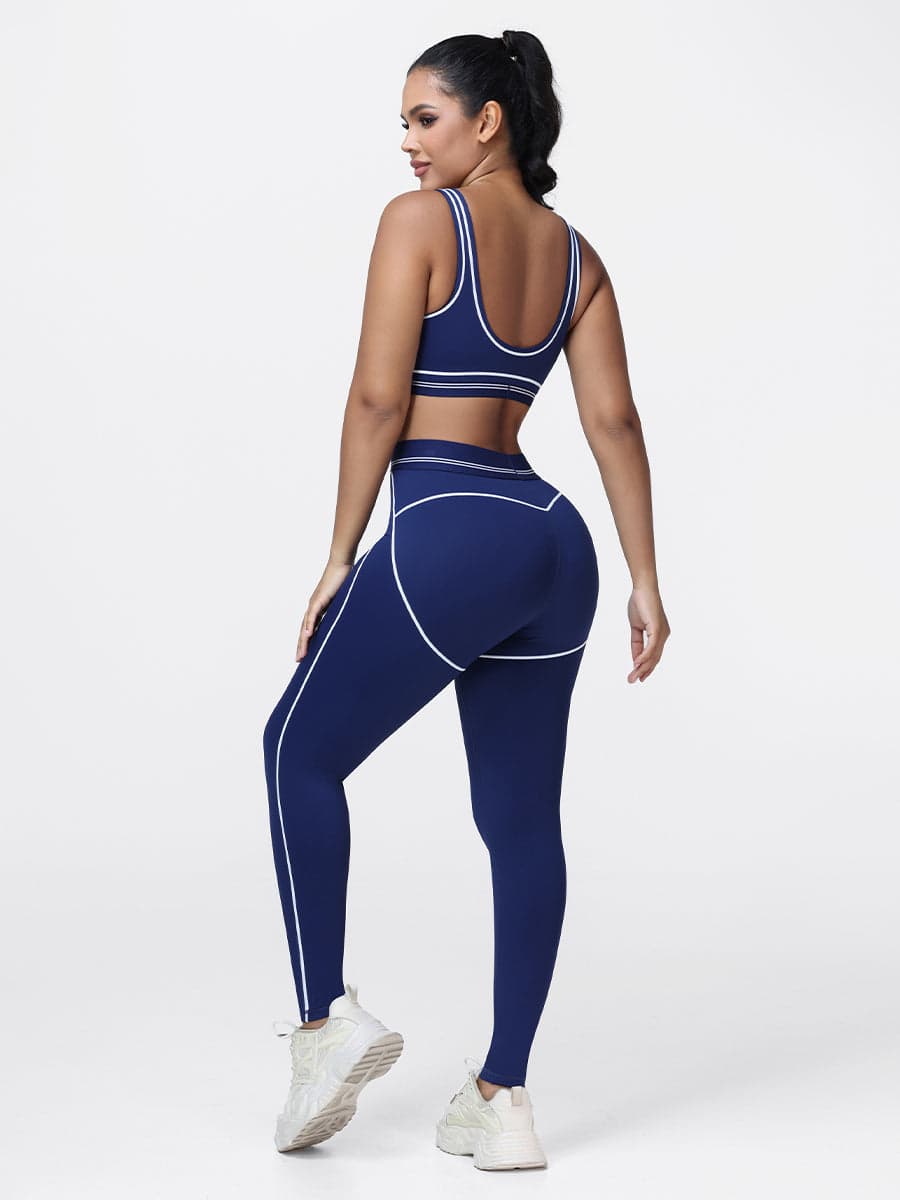 Contrast Piping Gym Set for Women