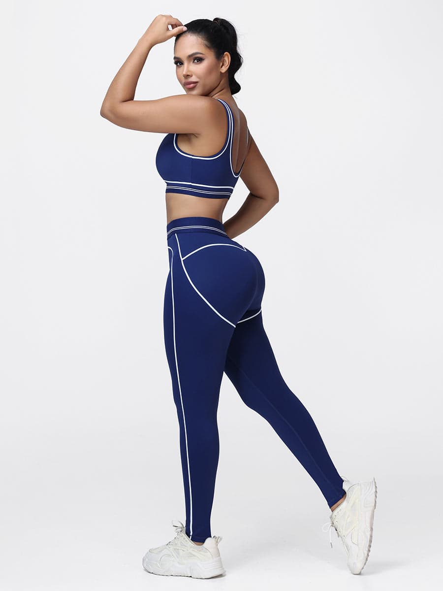 Contrast Piping Gym Set for Women