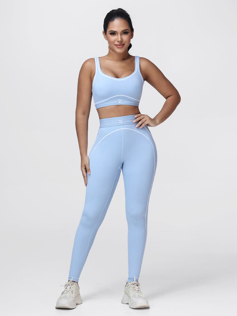 Contrast Piping Gym Set for Women