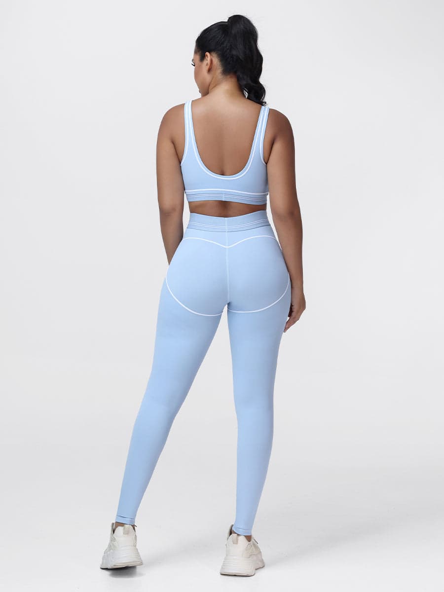 Contrast Piping Gym Set for Women