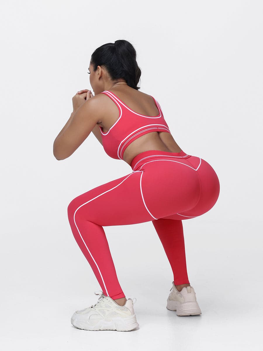 Contrast Piping Gym Set for Women
