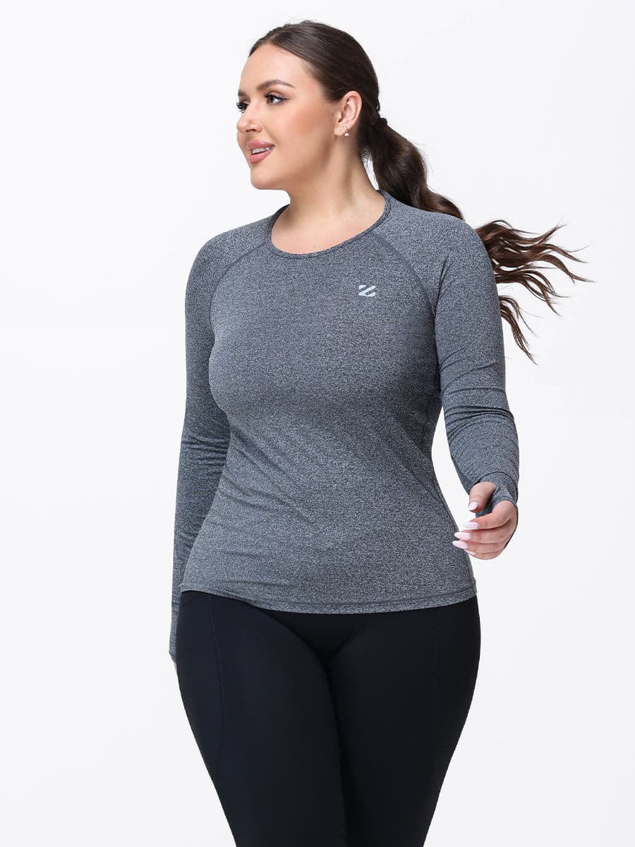 black long sleeve workout top