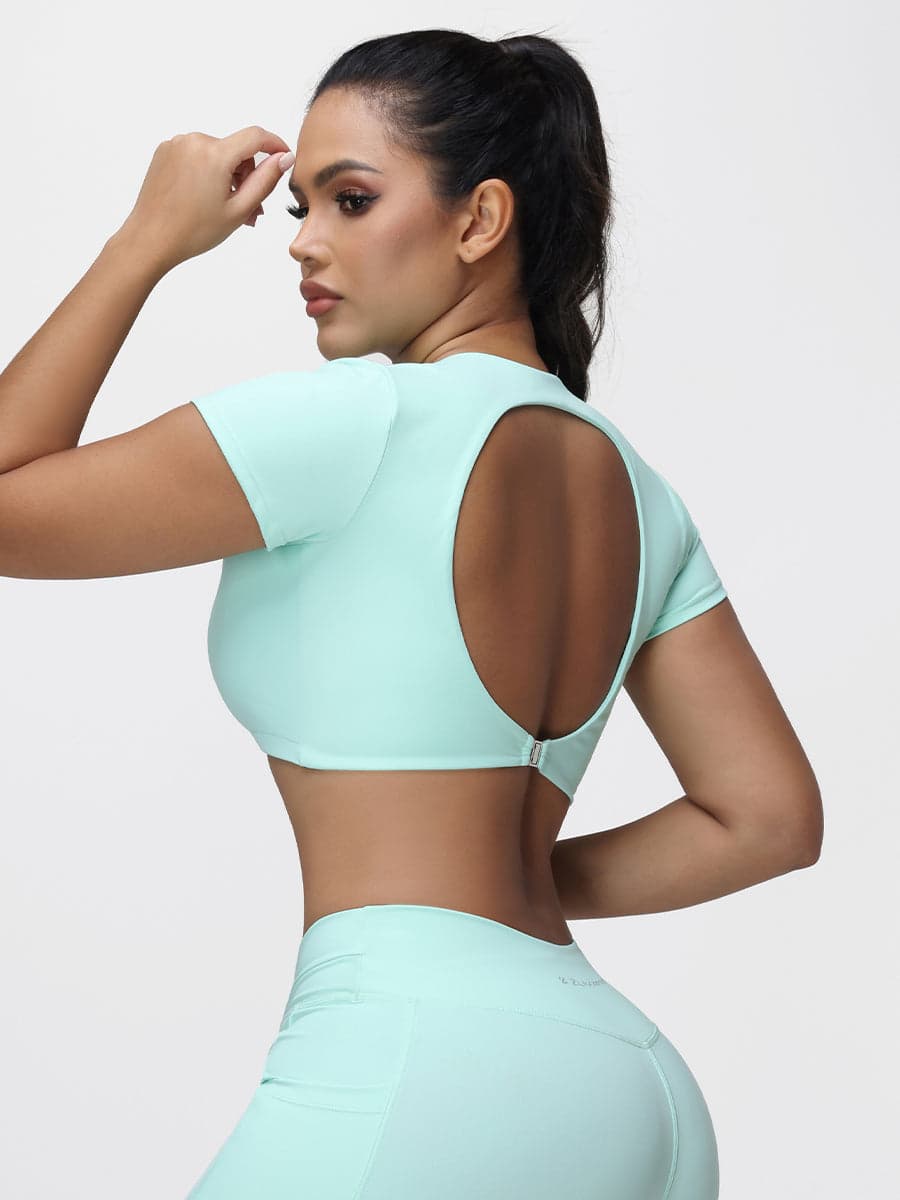 Women’s Open Back Cropped Workout Tank Top