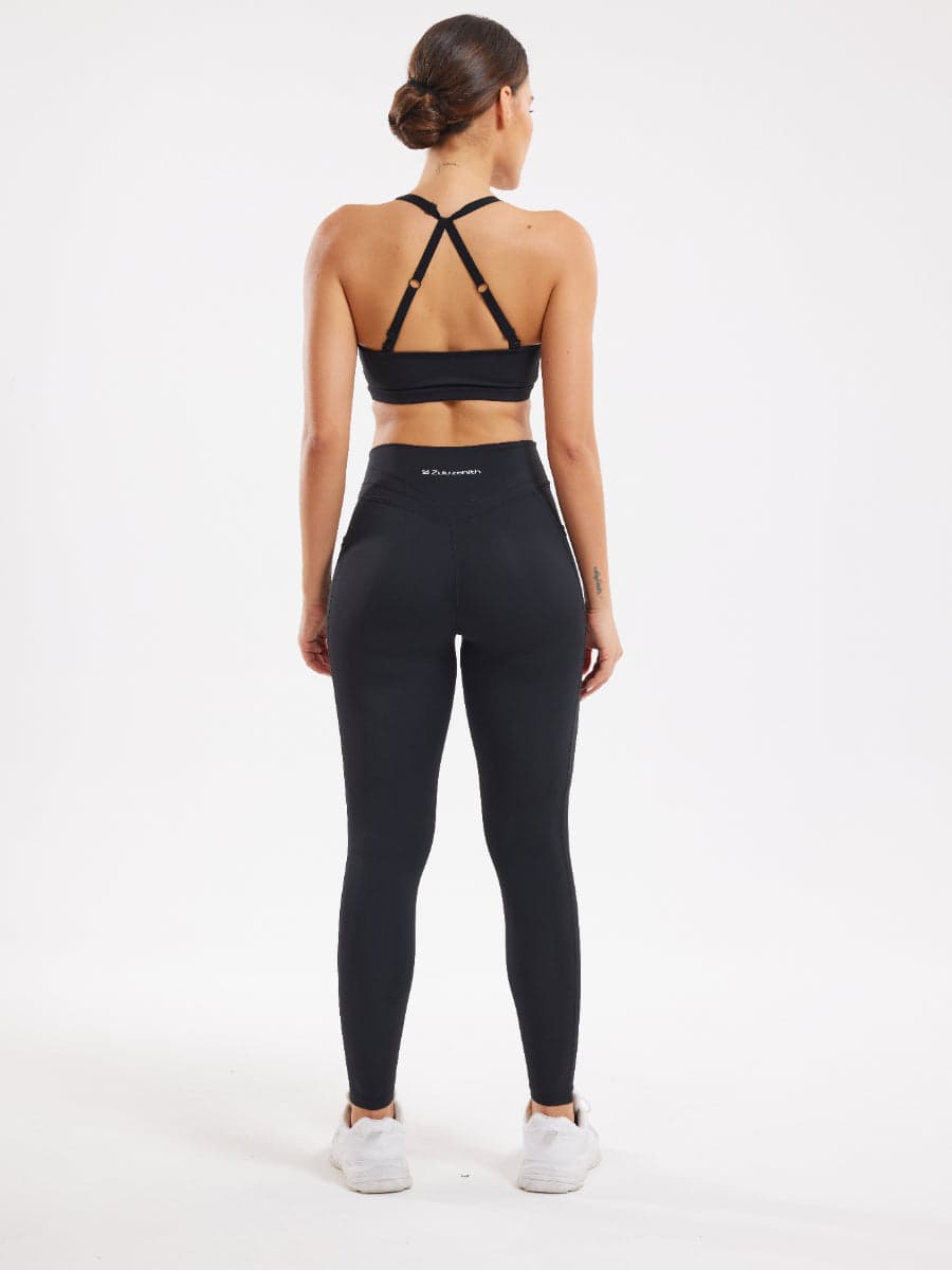 Women’s Twist Front Gym Set with High Waist Leggings