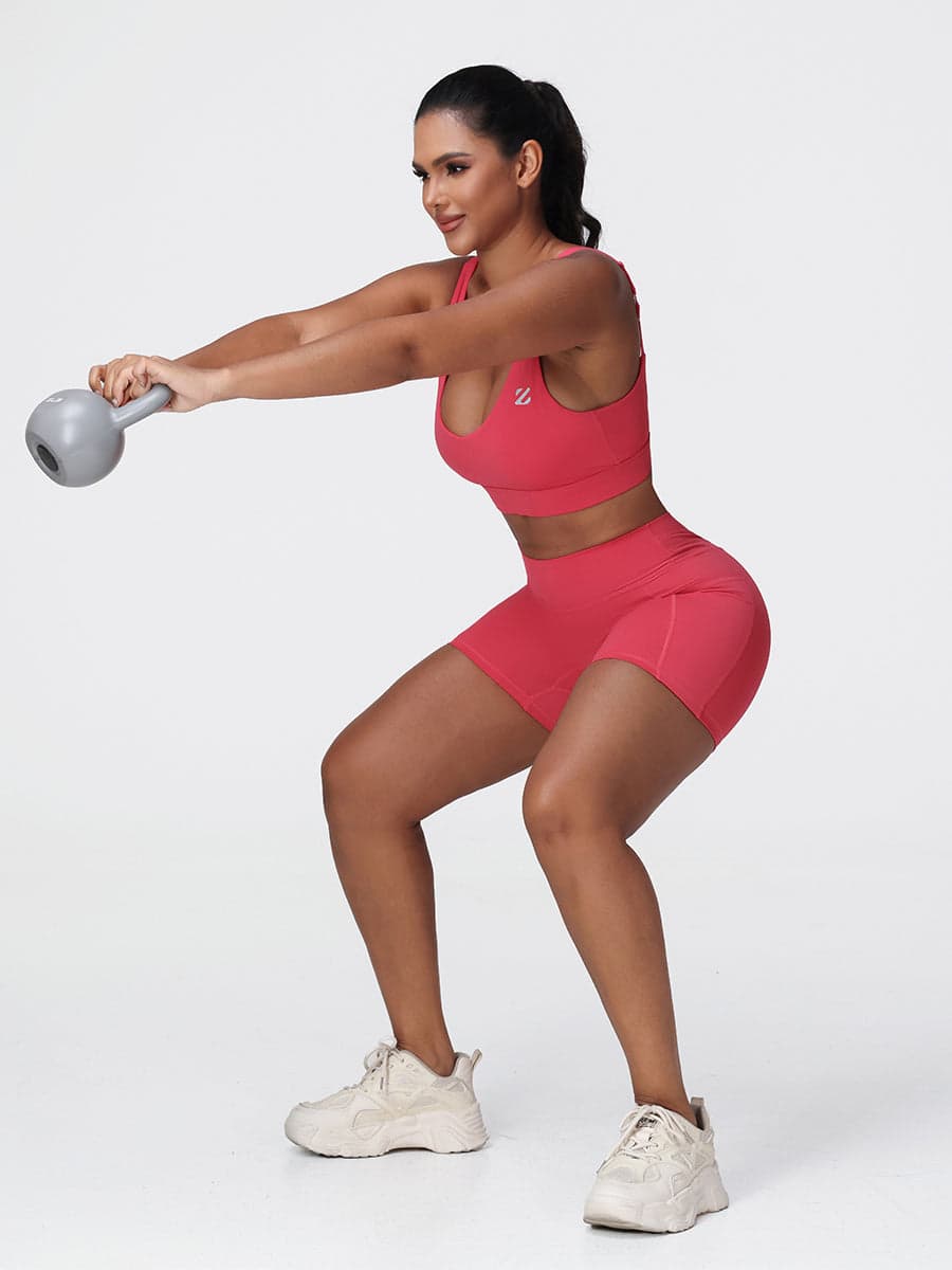 Adjustable Bra & Tummy Control Shorts Seamless Gym Set
