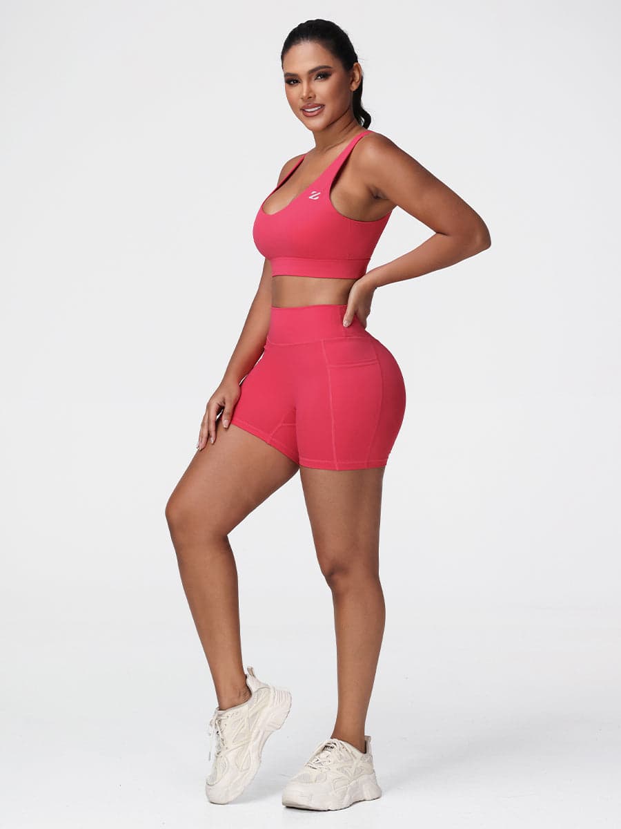 Adjustable Bra & Tummy Control Shorts Seamless Gym Set