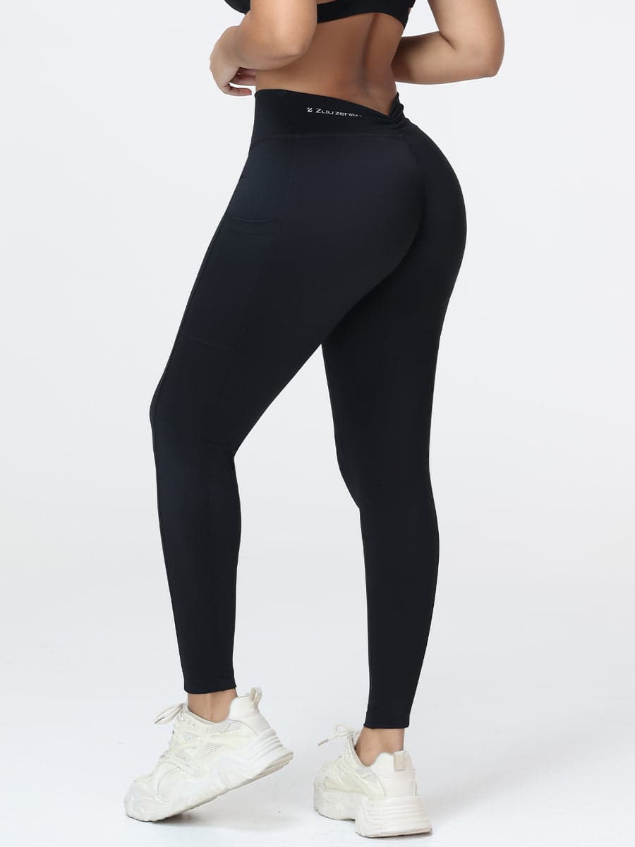 Women's High Waist V-Back Leggings with Pockets
