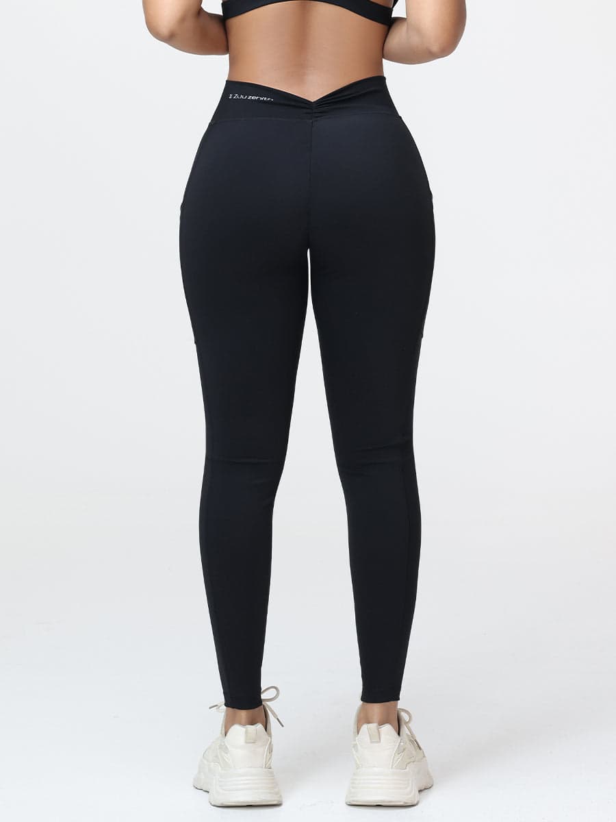 Women's High Waist V-Back Leggings with Pockets