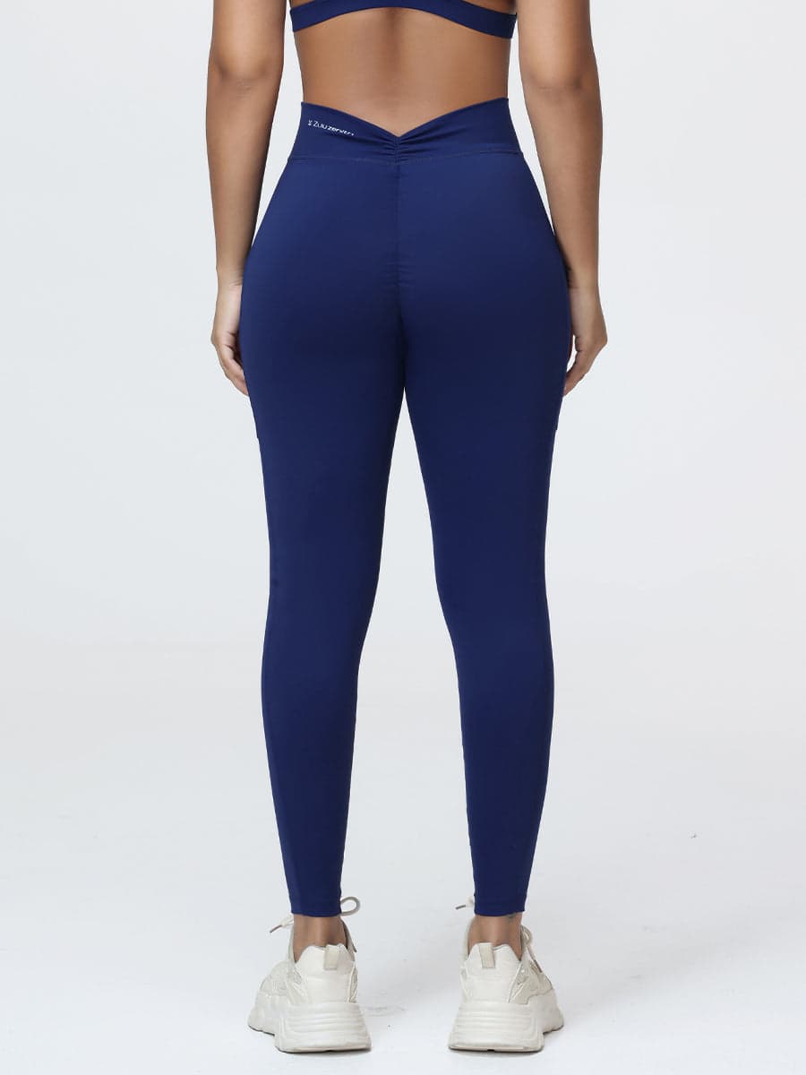 Women's High Waist V-Back Leggings with Pockets