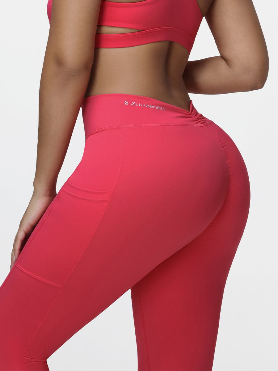 Women's High Waist V-Back Leggings with Pockets