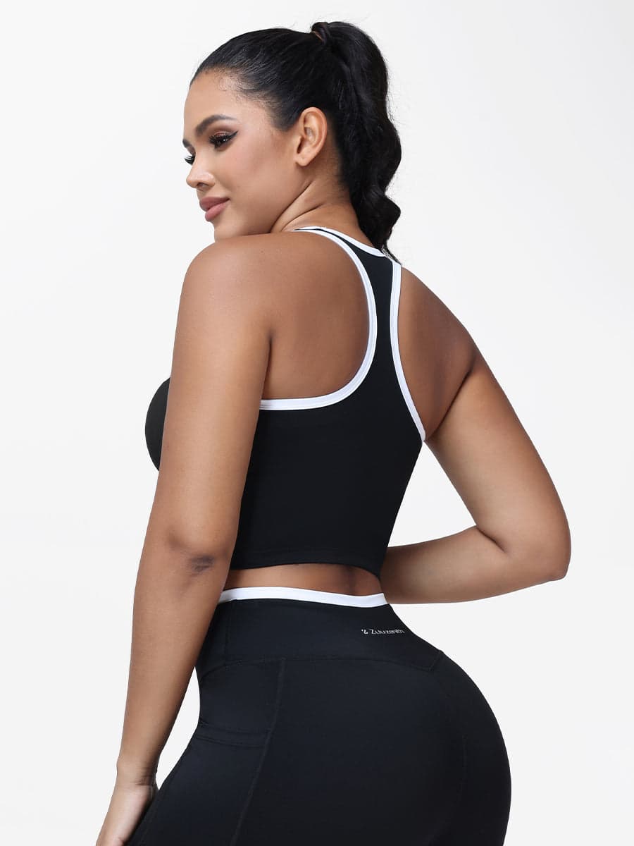 Women's Racerback Sports Bra with Contrast Trim