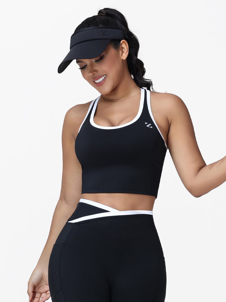 Women's Racerback Sports Bra with Contrast Trim