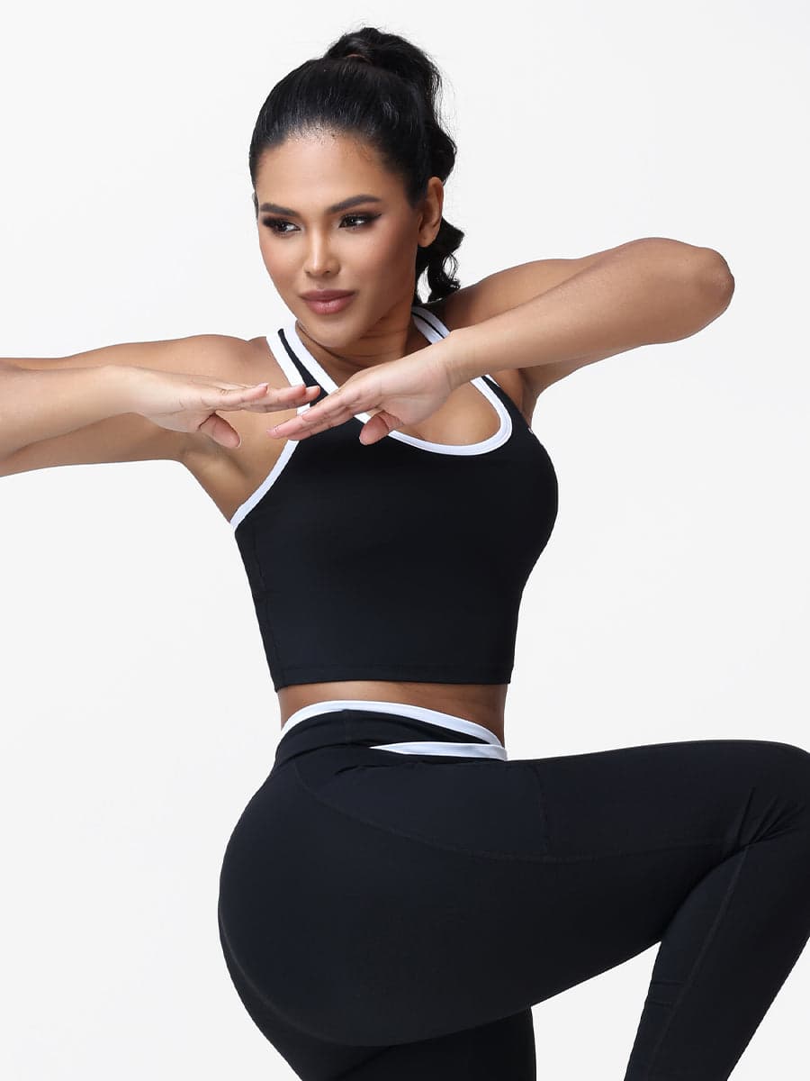 Women's Racerback Sports Bra with Contrast Trim