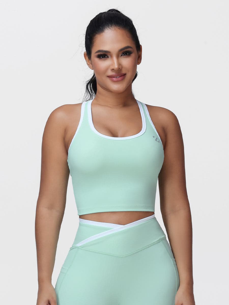 Women's Racerback Sports Bra with Contrast Trim