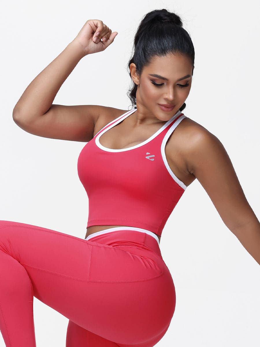 Women's Racerback Sports Bra with Contrast Trim