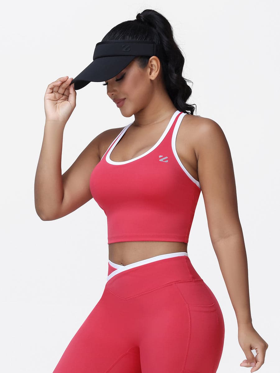 Women's Racerback Sports Bra with Contrast Trim