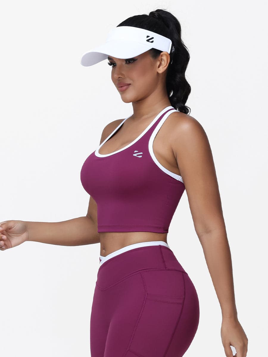 Women's Racerback Sports Bra with Contrast Trim