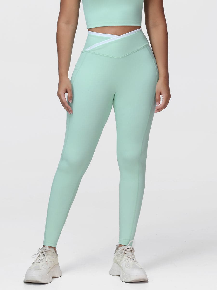Women's V-shaped High Waist Pocket Gym Leggings