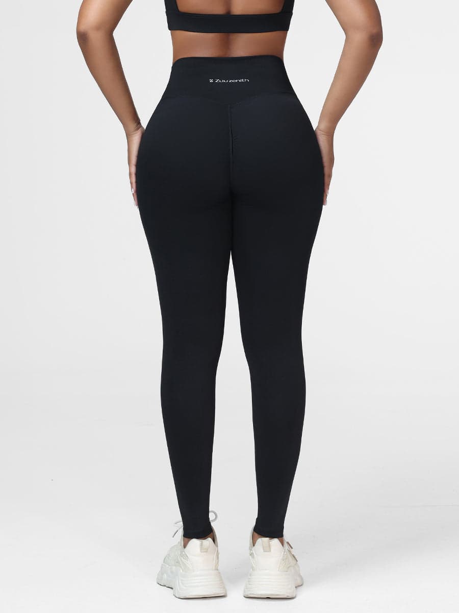 Plain Crossover High-Rise Leggings