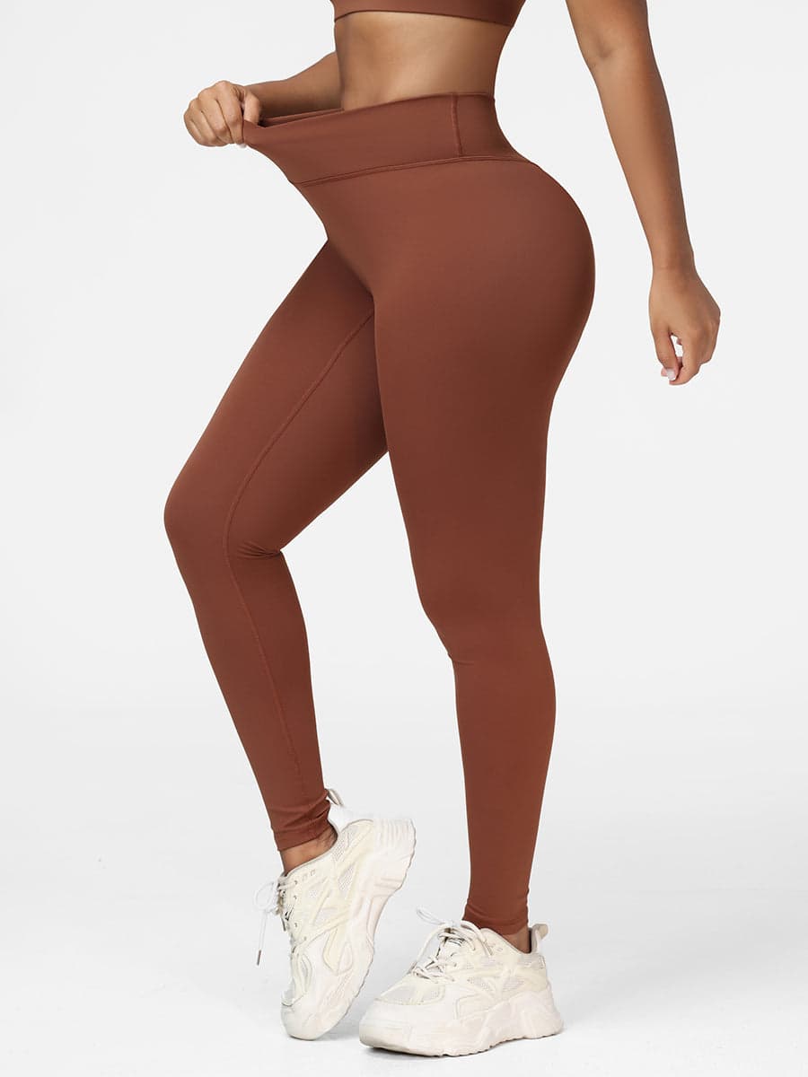 Plain Crossover High-Rise Leggings