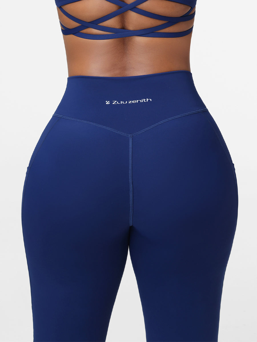Cross Waist Pocket Leggings for Women High Waisted Gym Tights