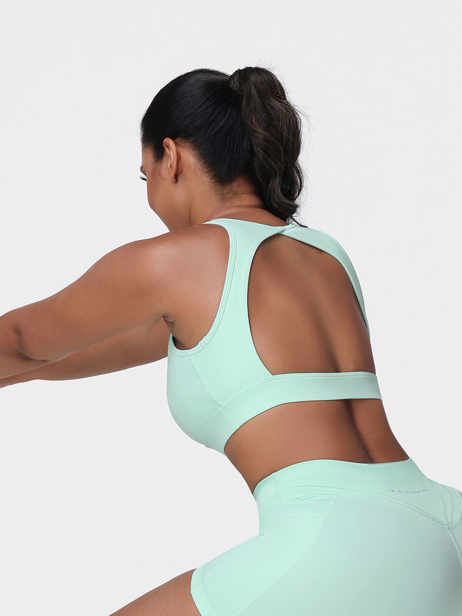 Cut Out Backless Sports Bra