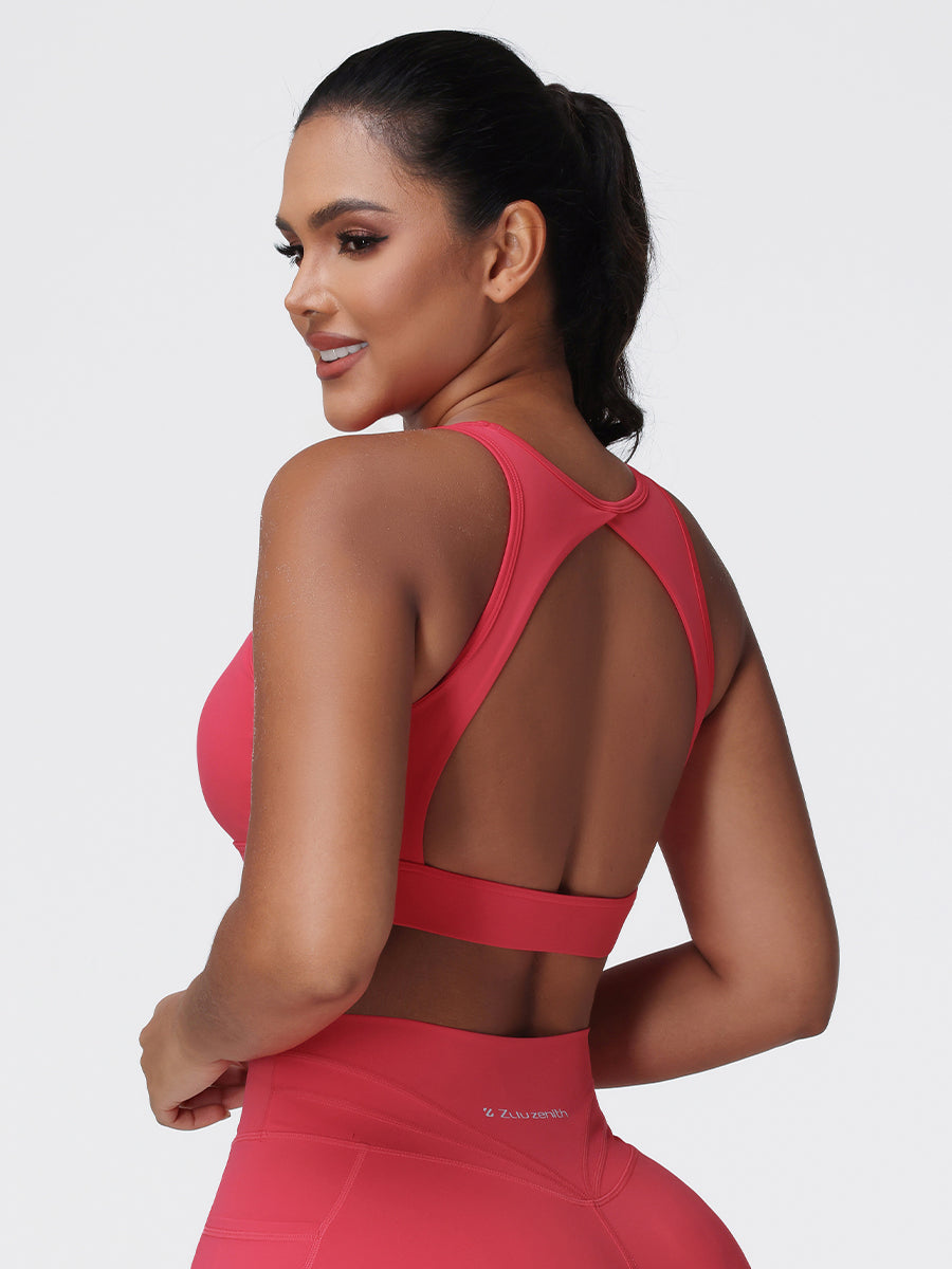 Cut Out Backless Sports Bra
