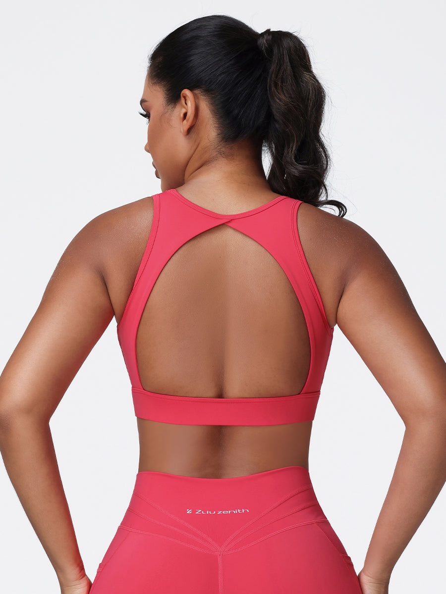 Cut Out Backless Sports Bra