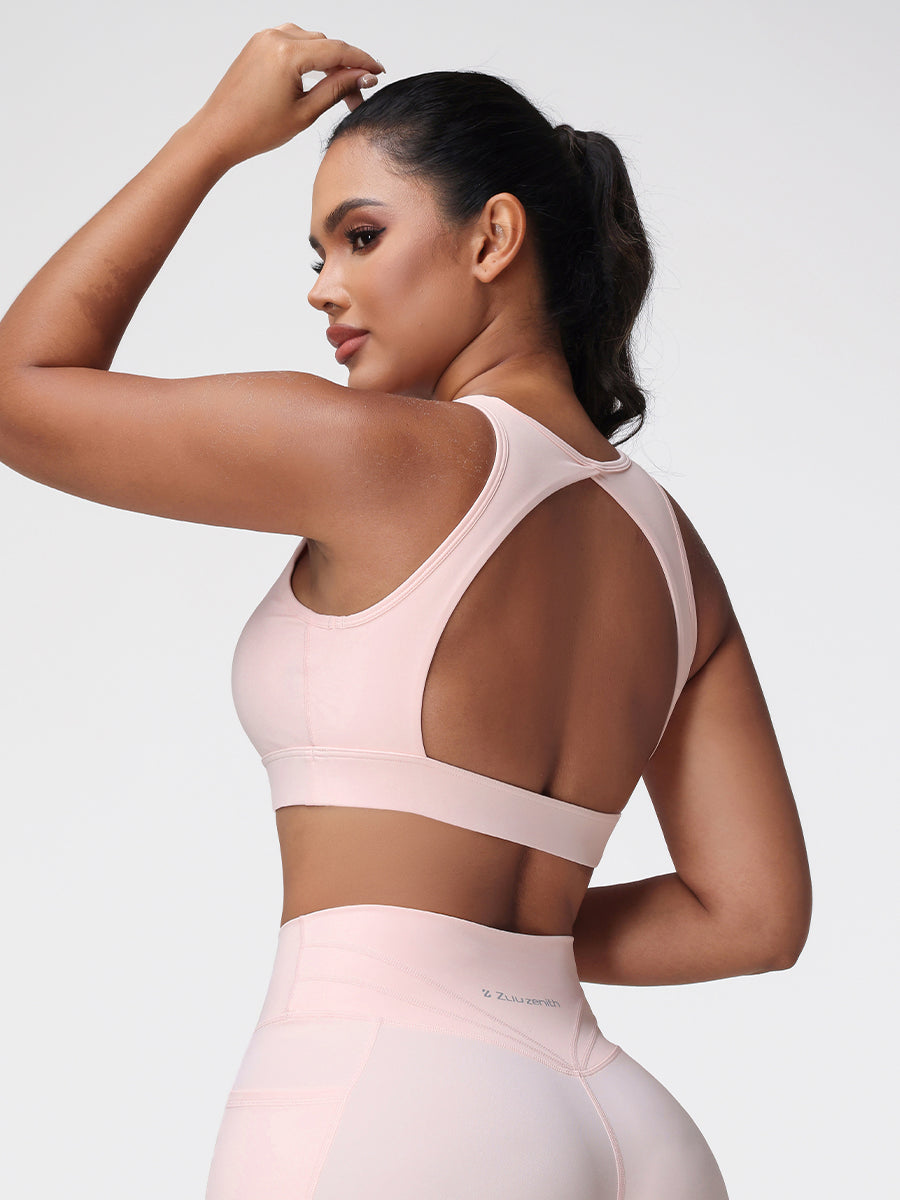 Cut Out Backless Sports Bra